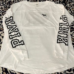 PINK Long Sleeve T-Shirt - White